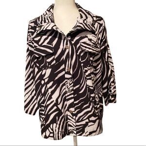 Chicos Zenergy Zebra  Jacket Size Large